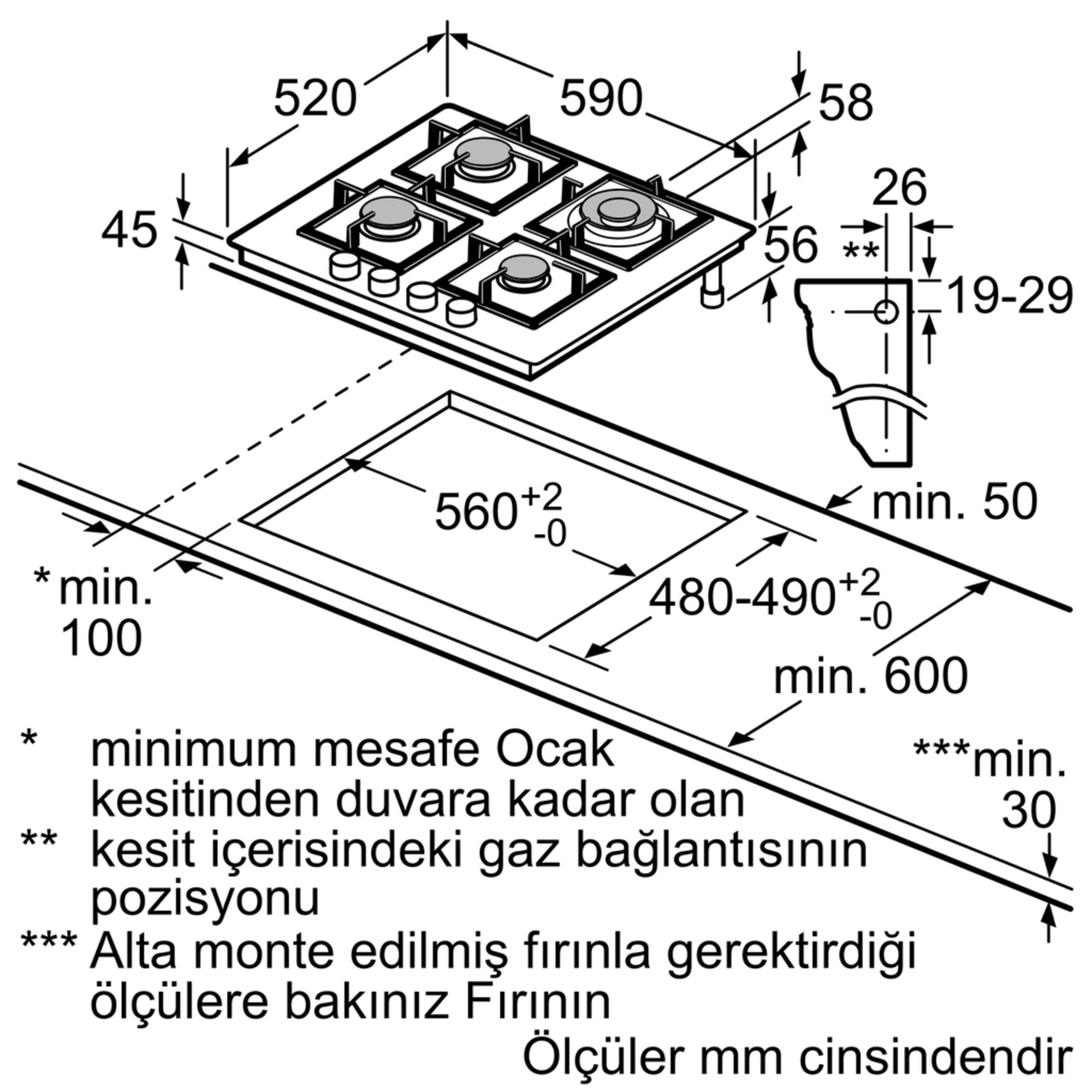 iQ500 Gazlı Ocak 60 cm