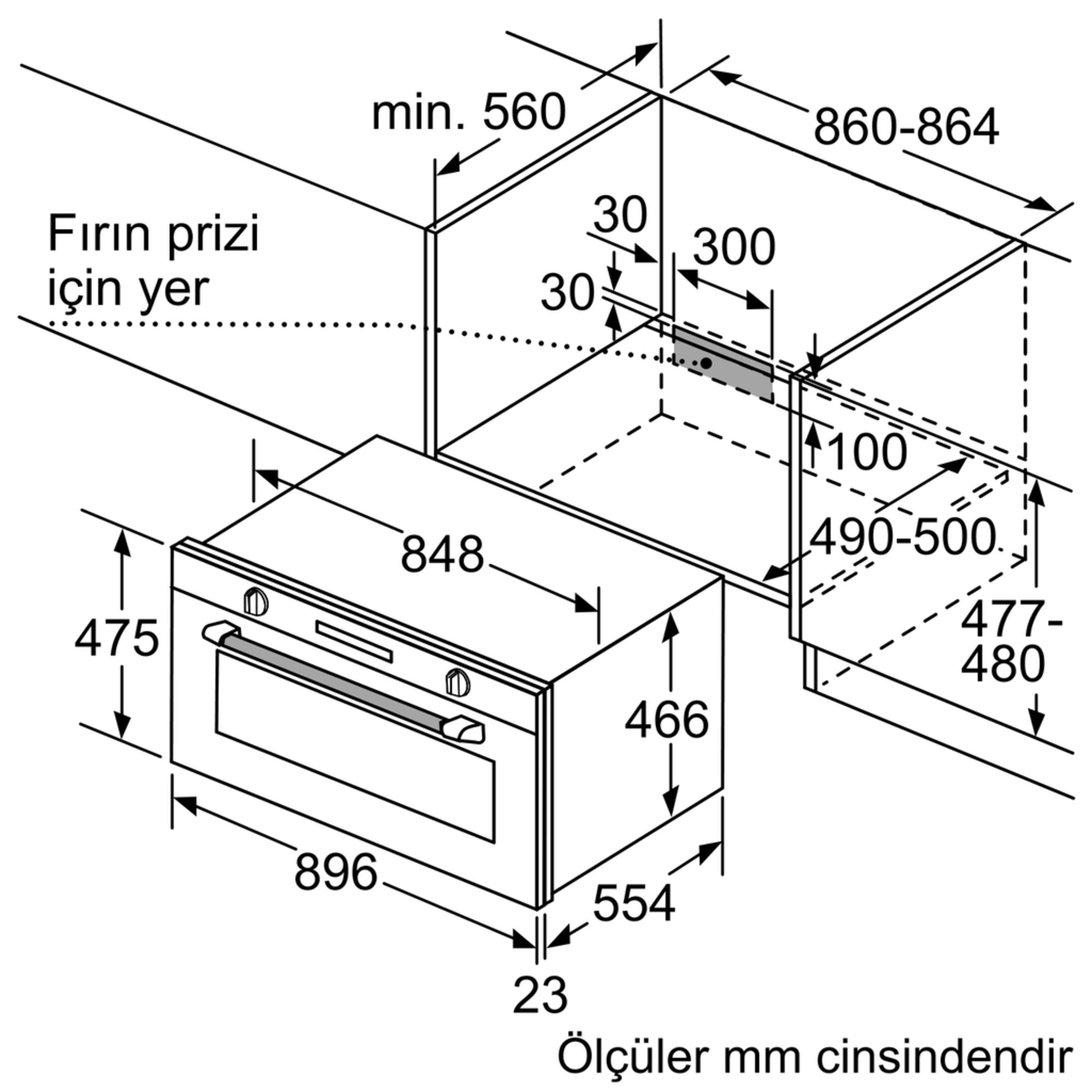 iQ500 Ankastre Fırın 90 cm paslanmaz çelik