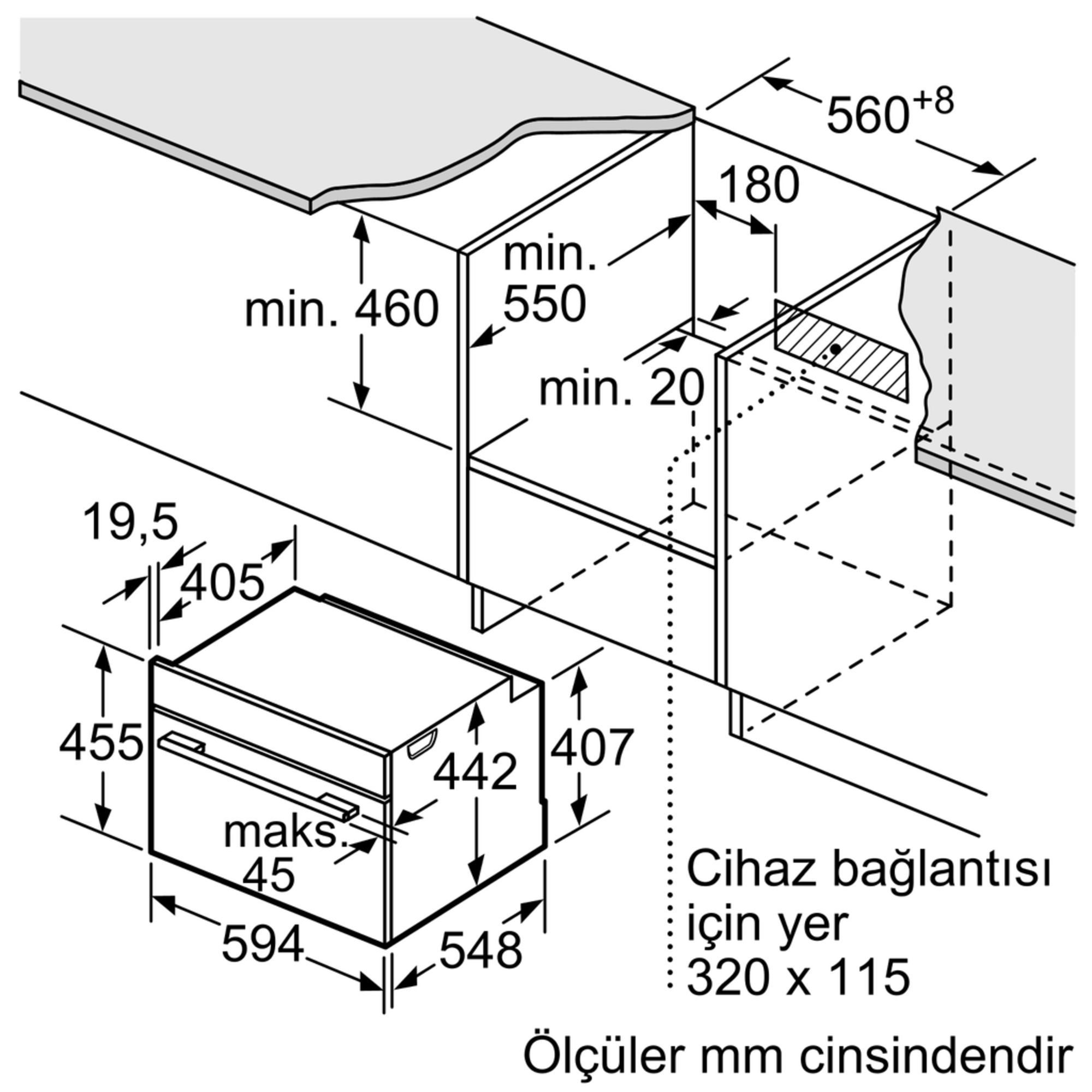 iQ700 Mikrodalga Fonksiyonlu Kompakt Ankastre Fırın paslanmaz çelik