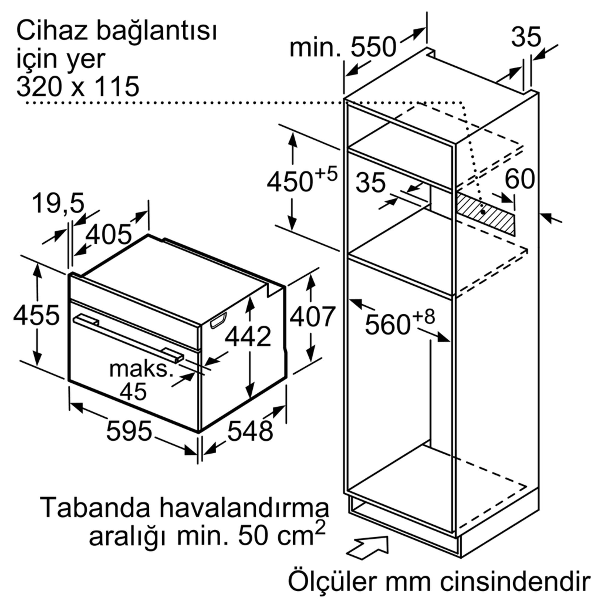 iQ700 Mikrodalga Fonksiyonlu Kompakt Ankastre Fırın paslanmaz çelik